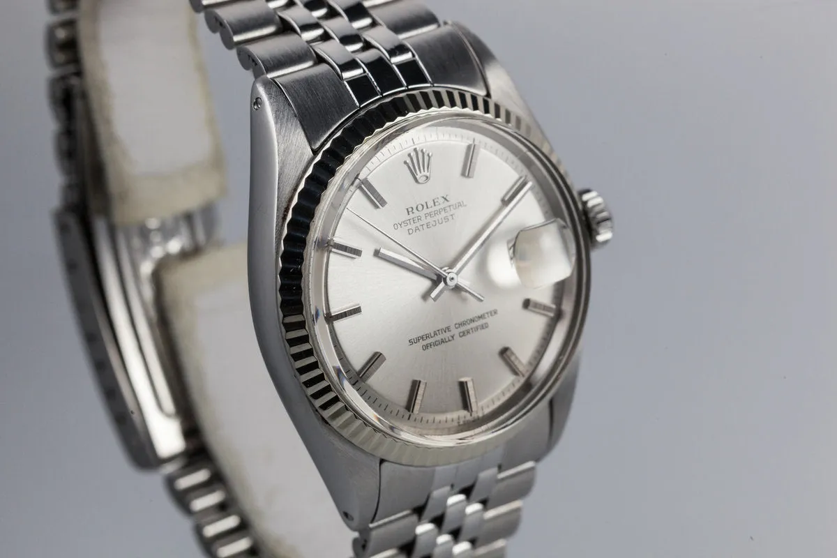 1972 Rolex DateJust 1601 Silver Dial with No Lume Dial