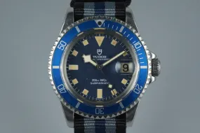 1982 Tudor Submariner 94110 Snowflake with Blue Bezel with Service Papers