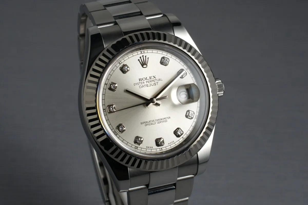 2010 Rolex Datejust II 116334 with Silver Diamond Dial PGA Award Watch