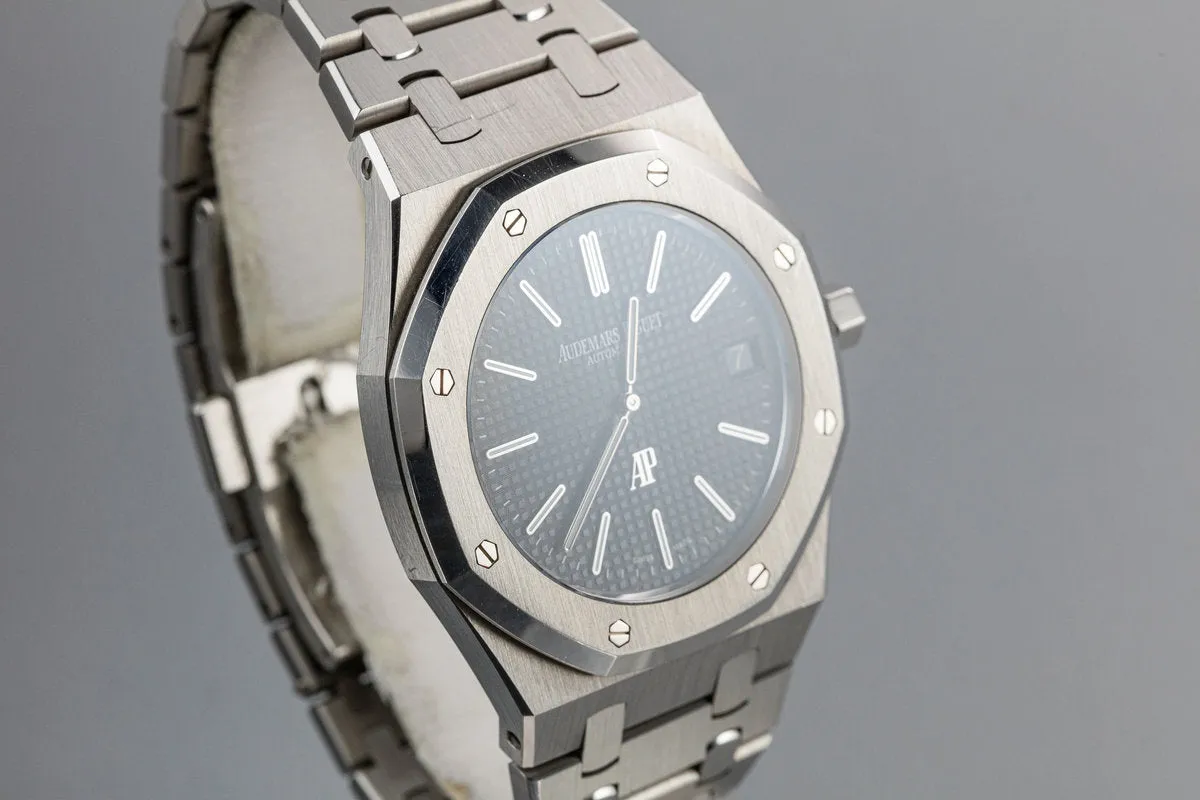 2015 Audemars Piguet Royal Oak Jumbo Extra Thin 15202ST.OO.1240ST.01 Blue Dial with Box and Papers