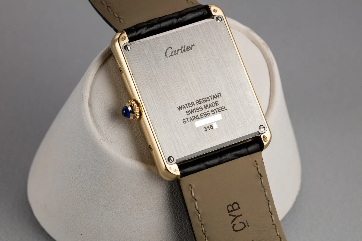 2018 Cartier 18K YG Tank Solo CRW5200004 with Box and Papers