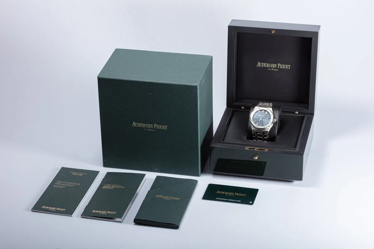 2021 Audemars Piguet 15500ST.00 Royal Oak Blue Dial with Box & Card