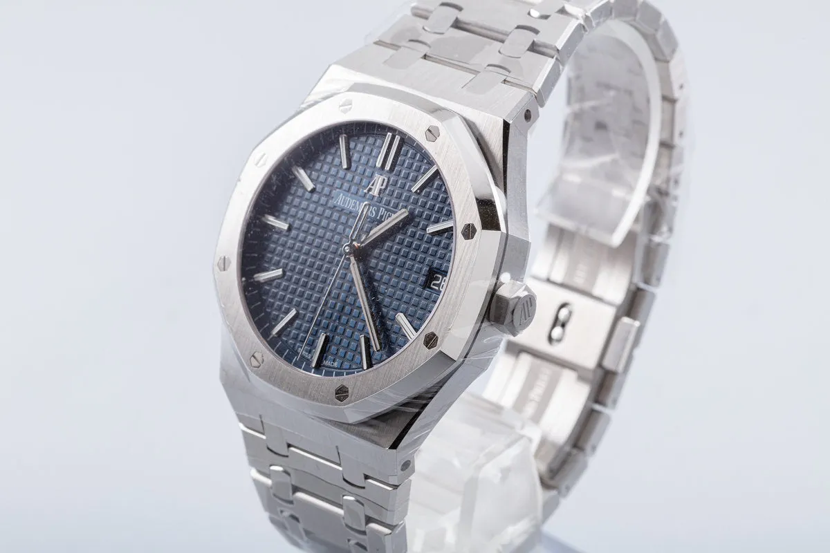 2021 Audemars Piguet 15500ST.00 Royal Oak Blue Dial with Box & Card