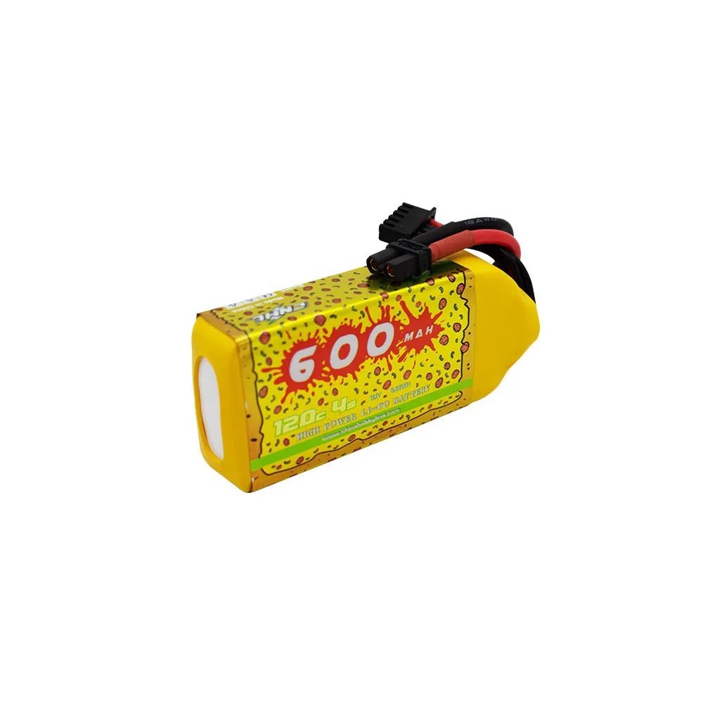 4 Packs CNHL Pizza Series 600mAh 14.8V 4S 120C Lipo Battery With XT30U