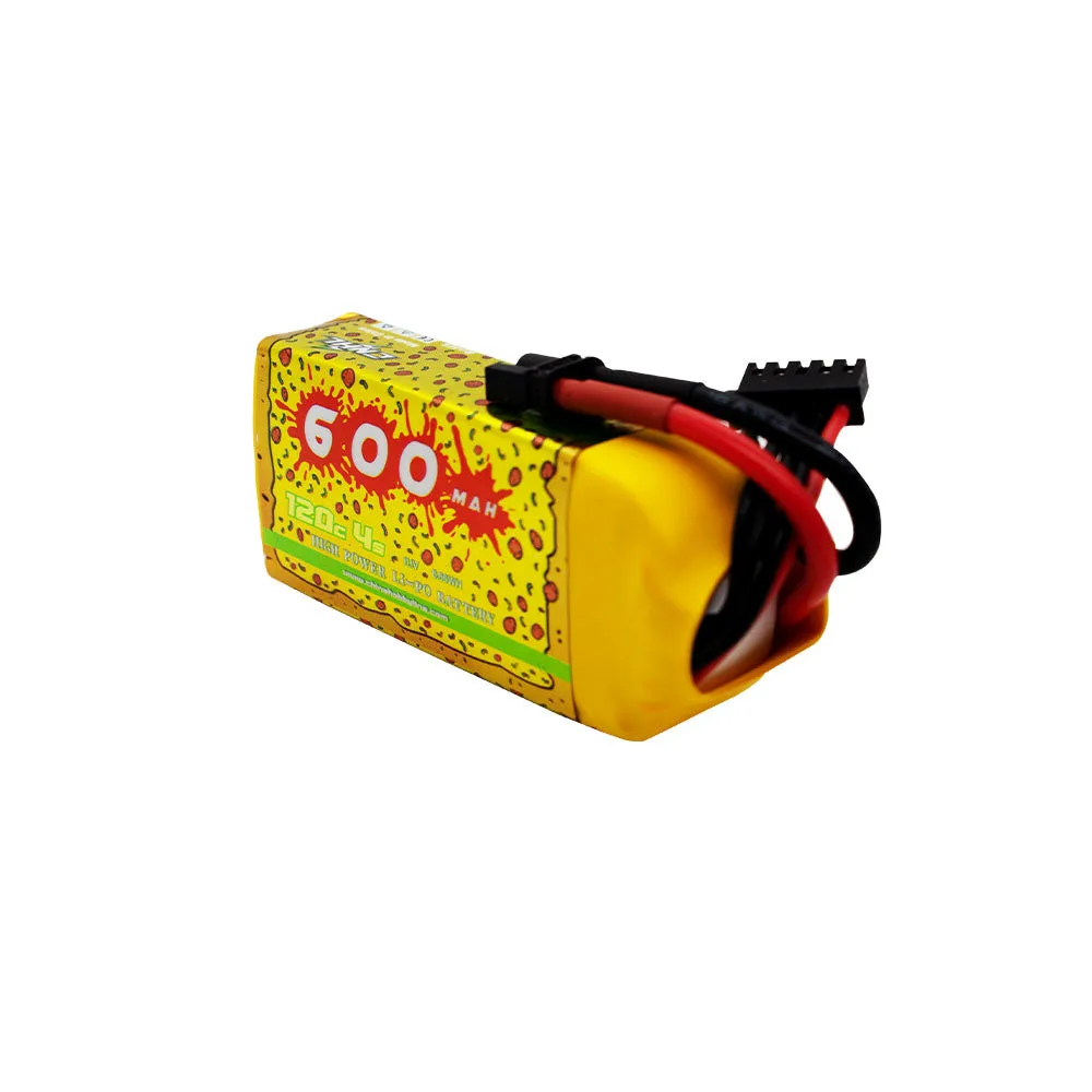 4 Packs CNHL Pizza Series 600mAh 14.8V 4S 120C Lipo Battery With XT30U