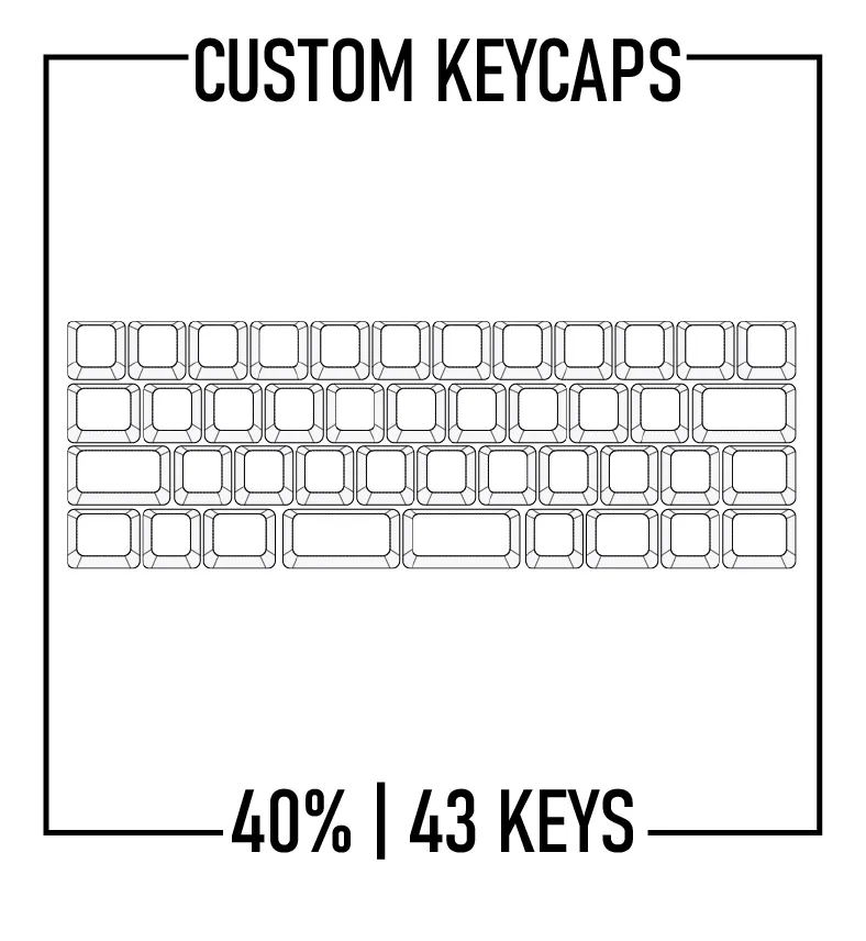 40% Keyboard Custom Keycaps ( ANSI | 43 Keys )