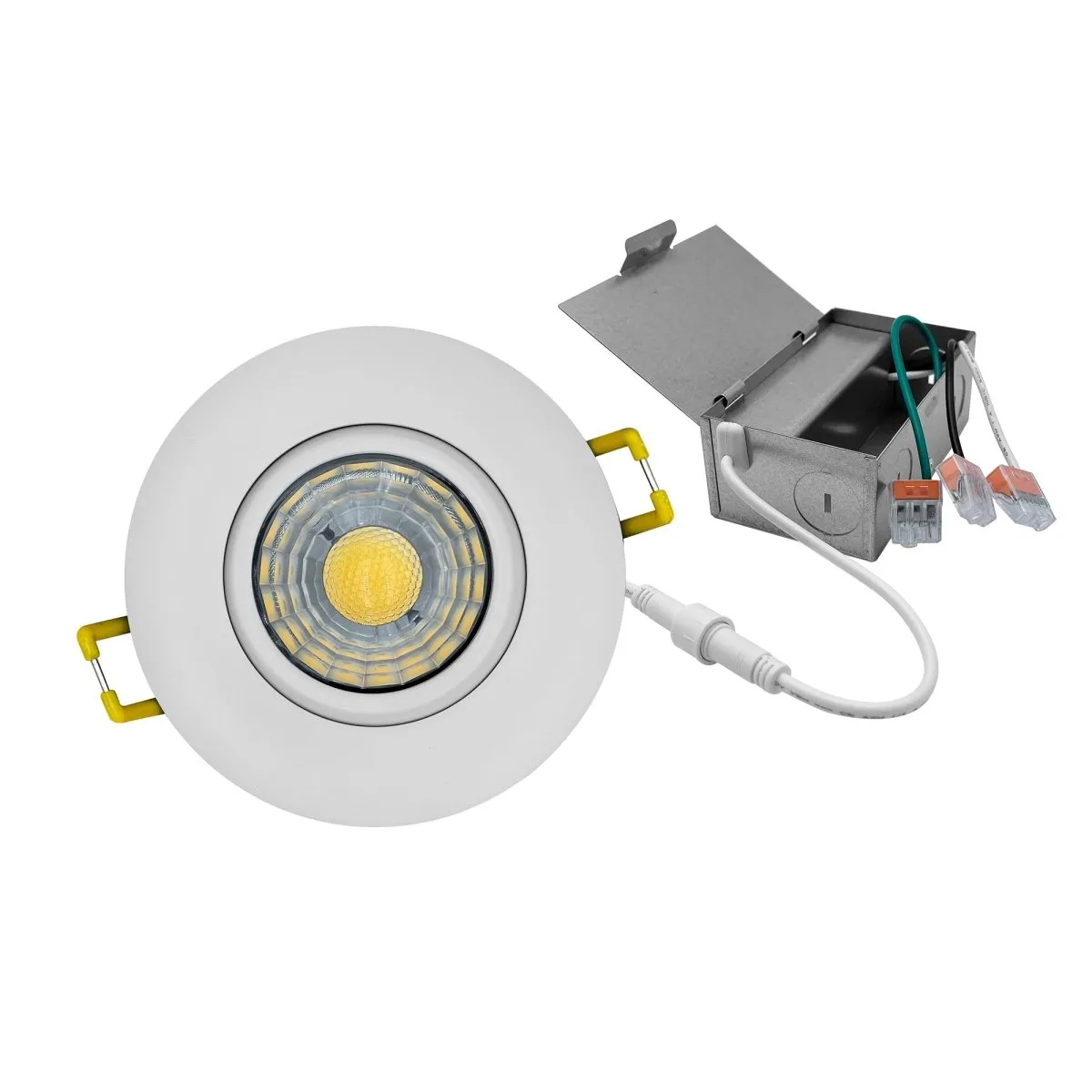 4" Inch Gimbal Recessed Light for Sloped Ceiling Canless LED Lighting - Damp Rated - 5CCT 2700K-5000K - 750LM