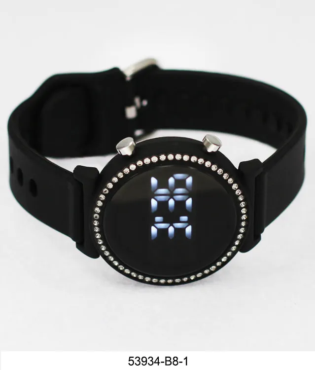 5393 - B8 - Boxed Montres Carlo LED Silicone Band Watch