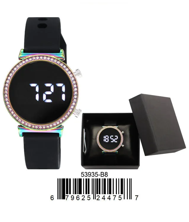 5393 - B8 - Boxed Montres Carlo LED Silicone Band Watch