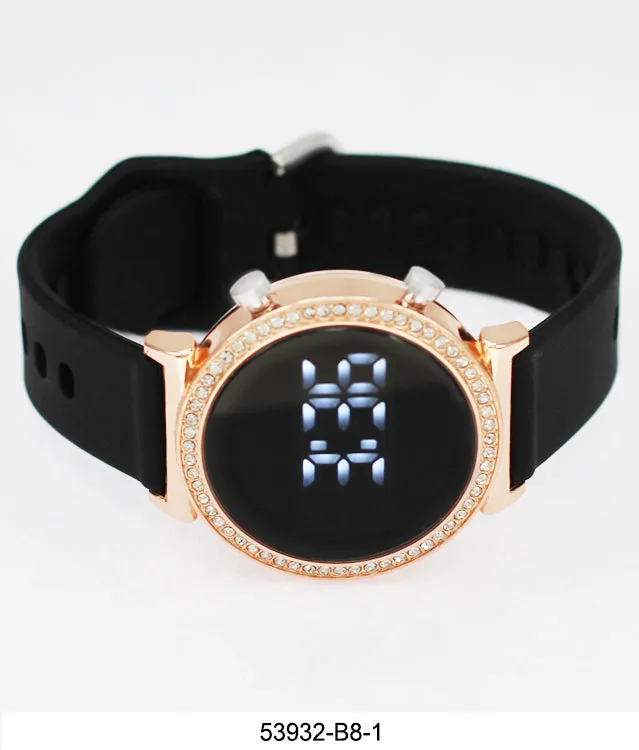 5393 - B8 - Boxed Montres Carlo LED Silicone Band Watch