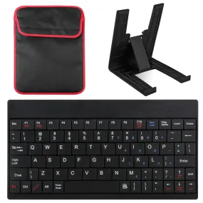 80 Keys Mini USB Wired Keyboard with Carry Bag and Tablet Stand for Android & Windows Tablet - Black