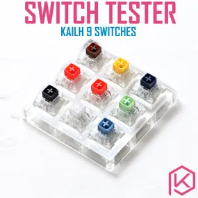 9 switch switches tester with acrylic base blank keycaps for mechanical keyboard kailh box white orange yellow blue jade navy