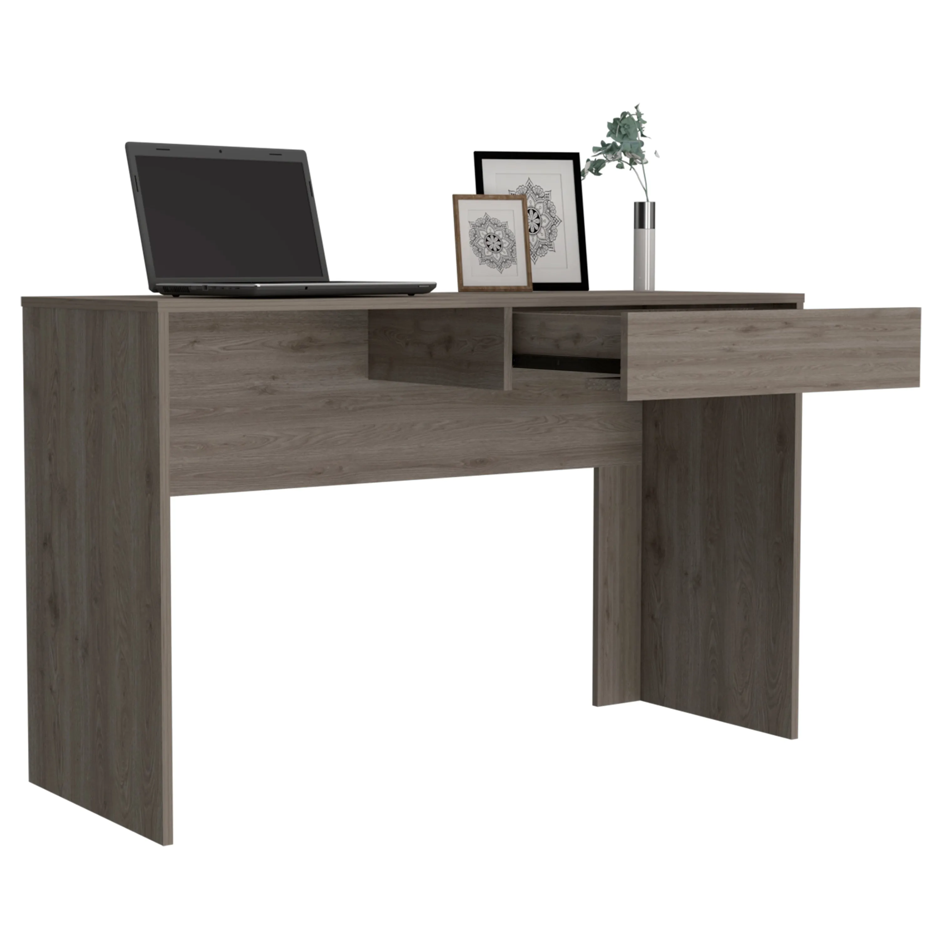 Acanto 1 Drawer Writing Computer Desk, Light Gray