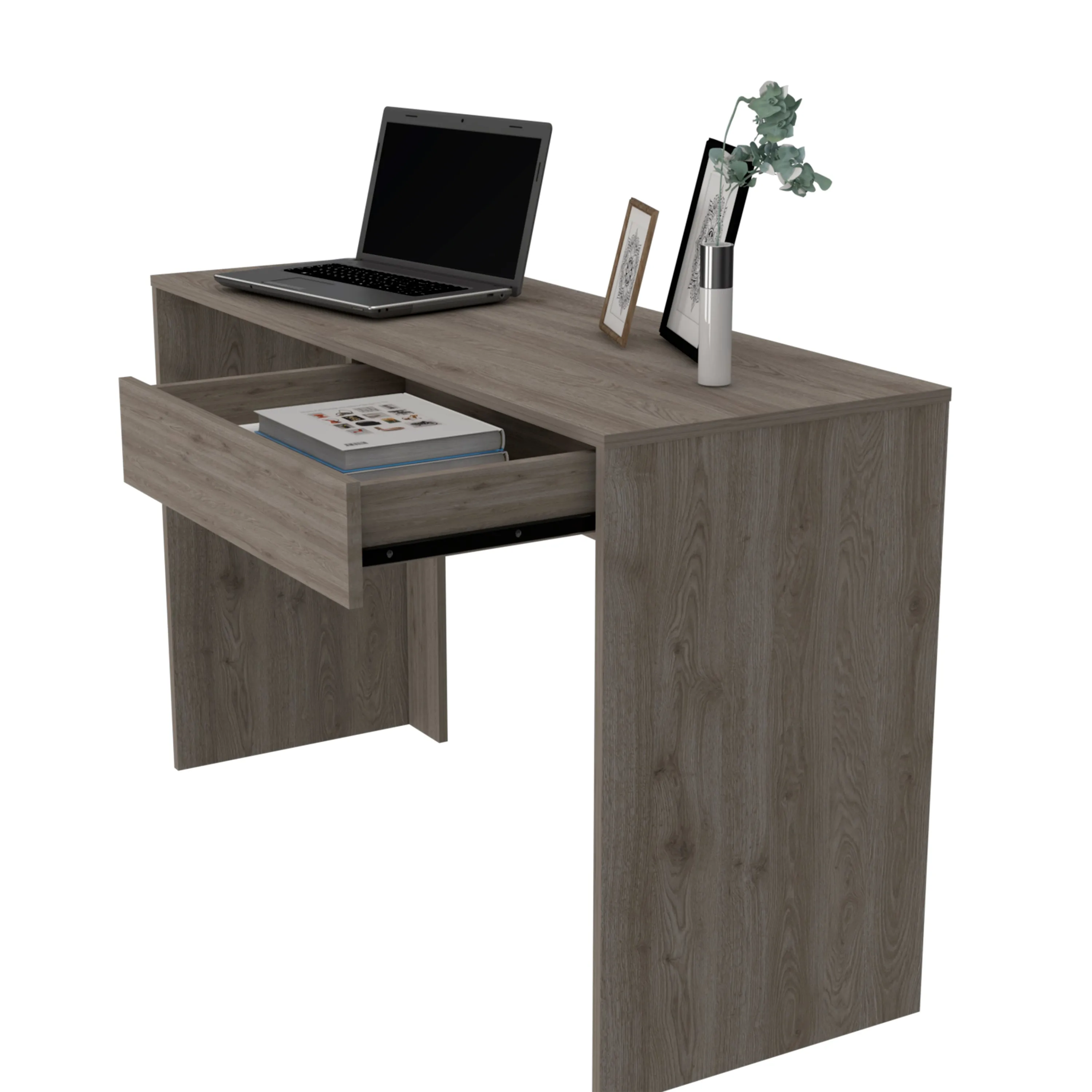 Acanto 1 Drawer Writing Computer Desk, Light Gray