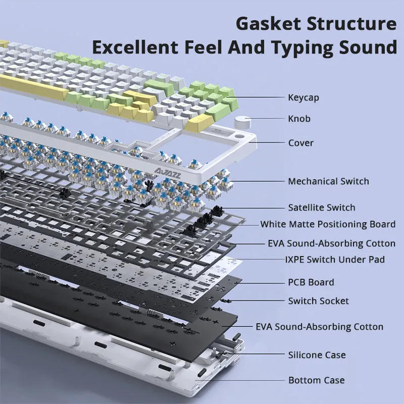 Ajazz AK992 Hot-swappable Gasket 3-Mode Mechanical Keyboard