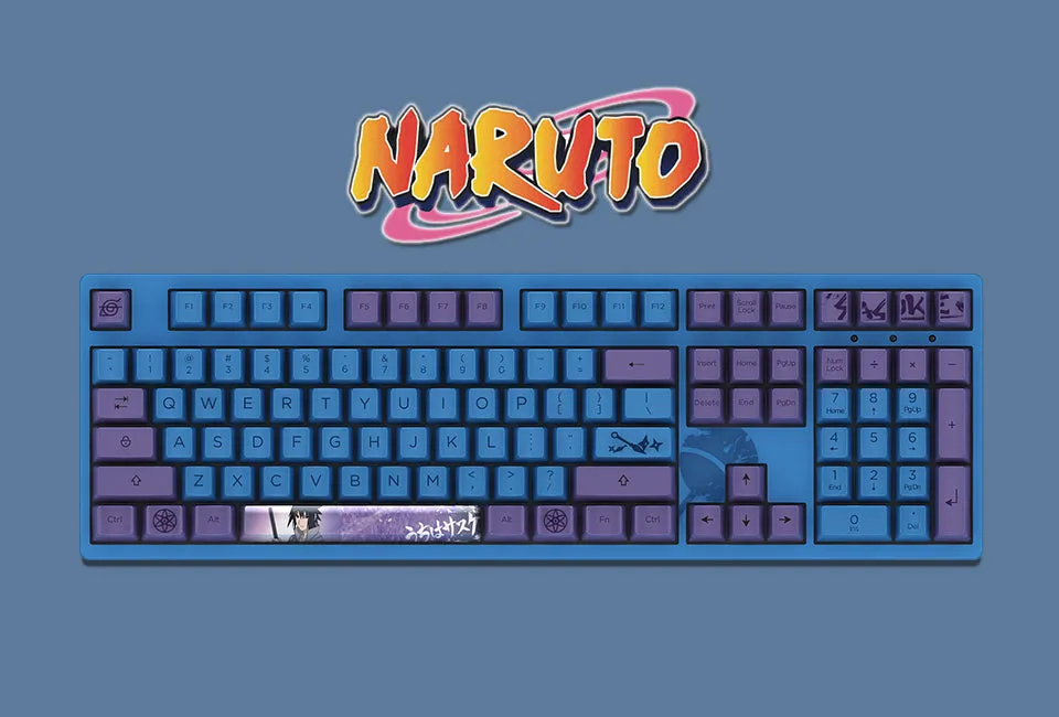 Akko 108K Naruto Sasuke 3108 Orange Switch Keyboard