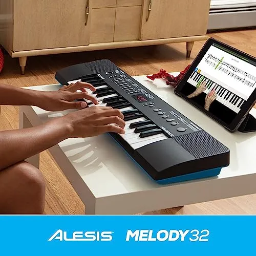 Alesis Melody 32 – Electric Keyboard Digital Piano with 32 Keys, Speakers, 300 Sounds, 300 Rhythms, 40 Songs, USB-MIDI Connectivity and Piano Lessons