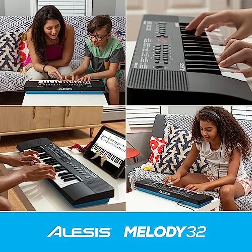 Alesis Melody 32 – Electric Keyboard Digital Piano with 32 Keys, Speakers, 300 Sounds, 300 Rhythms, 40 Songs, USB-MIDI Connectivity and Piano Lessons