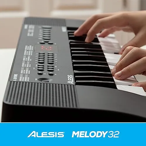 Alesis Melody 32 – Electric Keyboard Digital Piano with 32 Keys, Speakers, 300 Sounds, 300 Rhythms, 40 Songs, USB-MIDI Connectivity and Piano Lessons