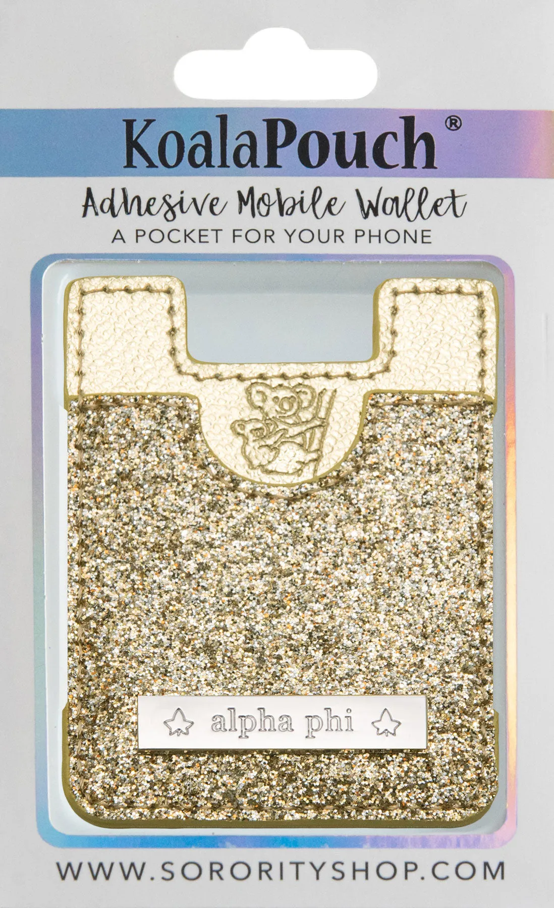 Alpha Phi Glitter Koala Pouch