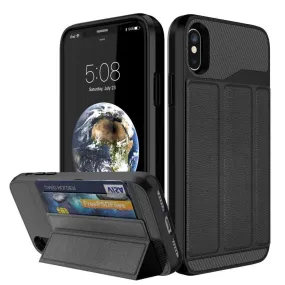 Apple iPhone XR Magnetic Car Mount Folio Leather Card Holder Wallet Stand Case by Modes