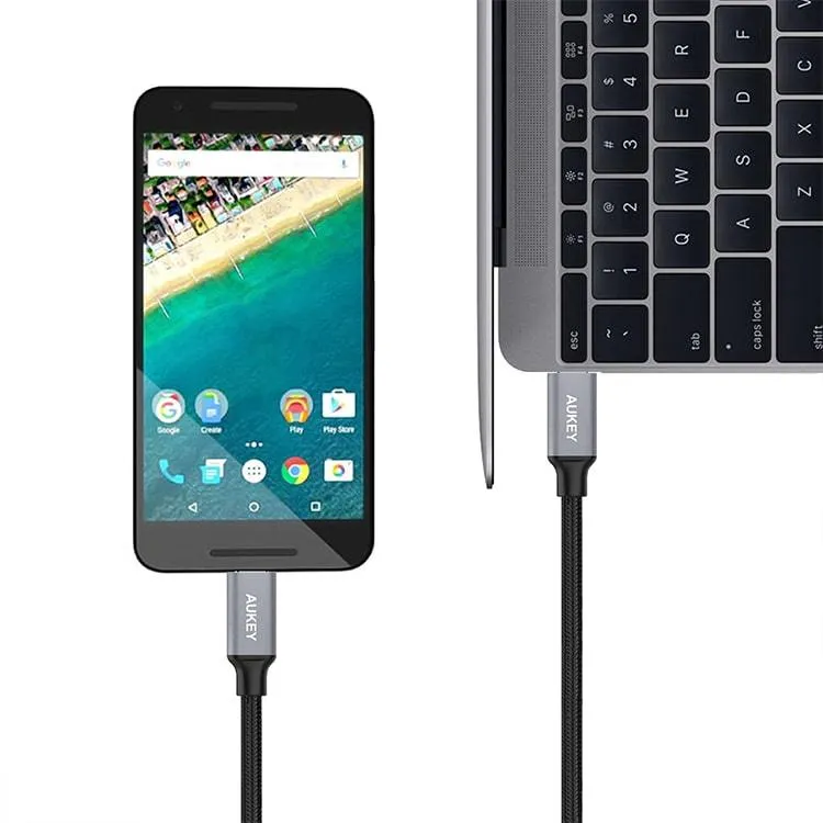 AUKEY® Braided USB-C 2.0 to USB-C Cable (6.6ft)