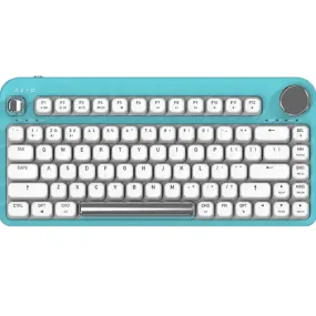 AZIO IK409 IZO Wireless Bluetooth Keyboard TKL Compact Mint Daisy Turquoise Blue