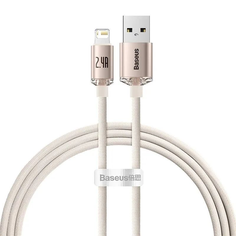 Baseus Crystal Shine Series 2.4A Fast Charging USB to Lightning For Iphone Data Cable-