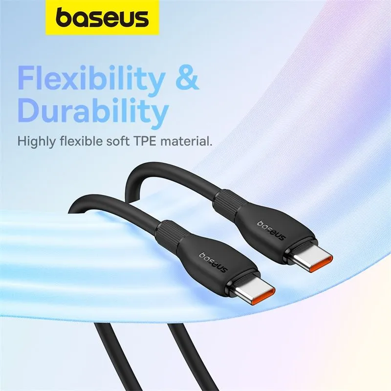 Baseus Pudding Series Fast Charging Cable Silicone Cable  100W Type-C to Type-C Data Cable