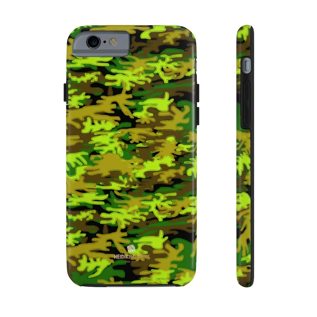 Black Green Camo iPhone Case, Camouflage Case Mate Tough Samsung Galaxy Phone Cases