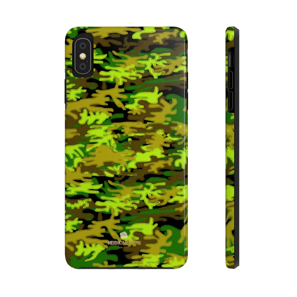 Black Green Camo iPhone Case, Camouflage Case Mate Tough Samsung Galaxy Phone Cases