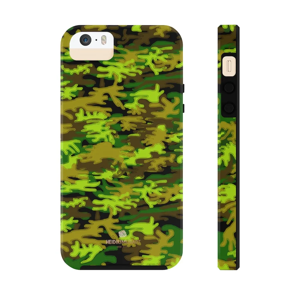 Black Green Camo iPhone Case, Camouflage Case Mate Tough Samsung Galaxy Phone Cases