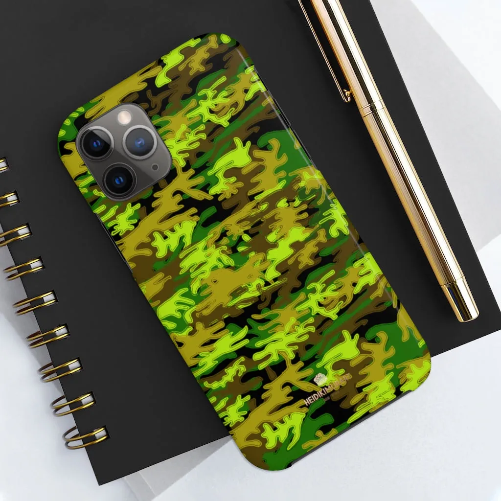 Black Green Camo iPhone Case, Camouflage Case Mate Tough Samsung Galaxy Phone Cases