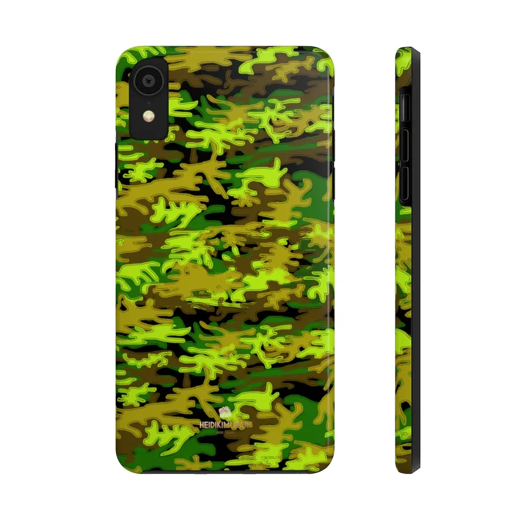 Black Green Camo iPhone Case, Camouflage Case Mate Tough Samsung Galaxy Phone Cases