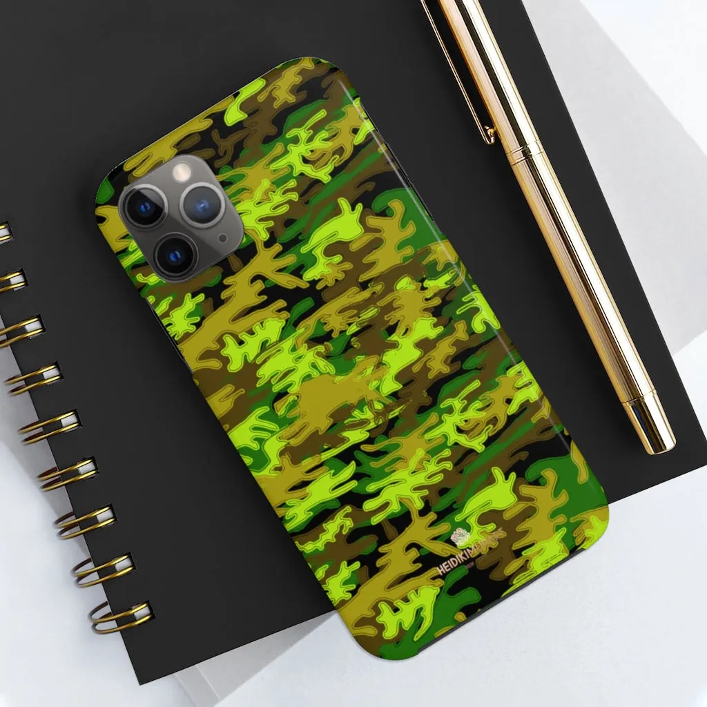 Black Green Camo iPhone Case, Camouflage Case Mate Tough Samsung Galaxy Phone Cases