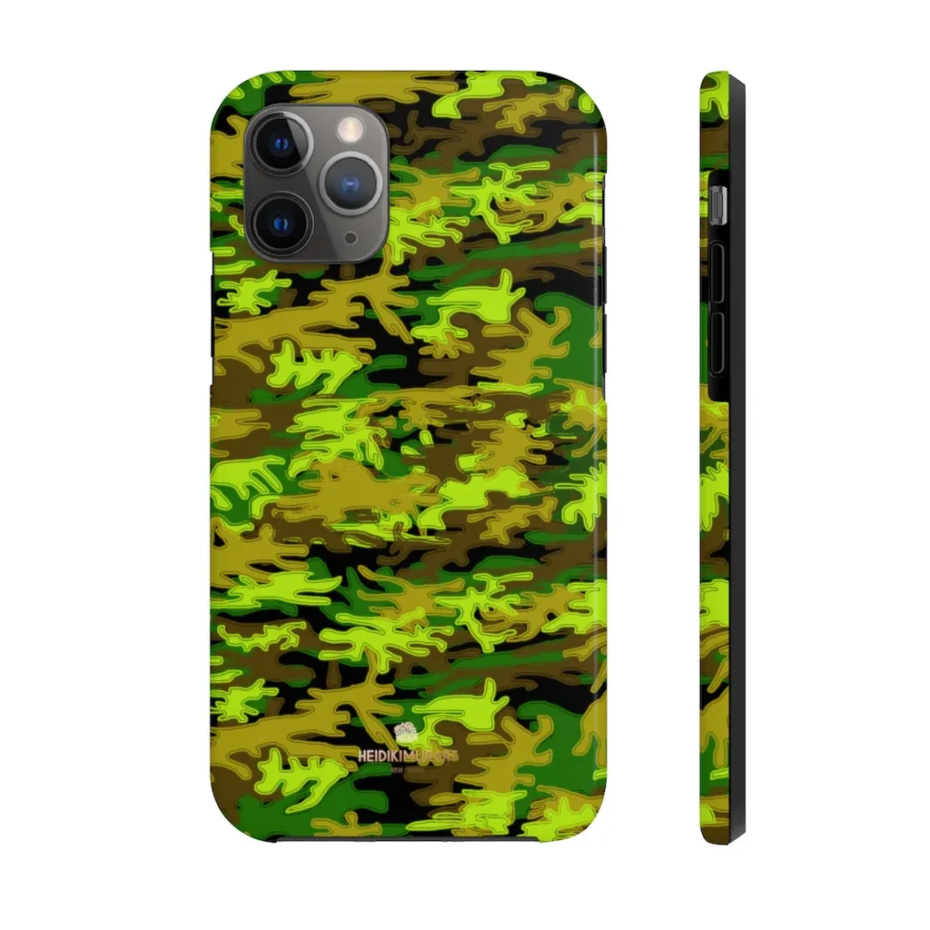 Black Green Camo iPhone Case, Camouflage Case Mate Tough Samsung Galaxy Phone Cases