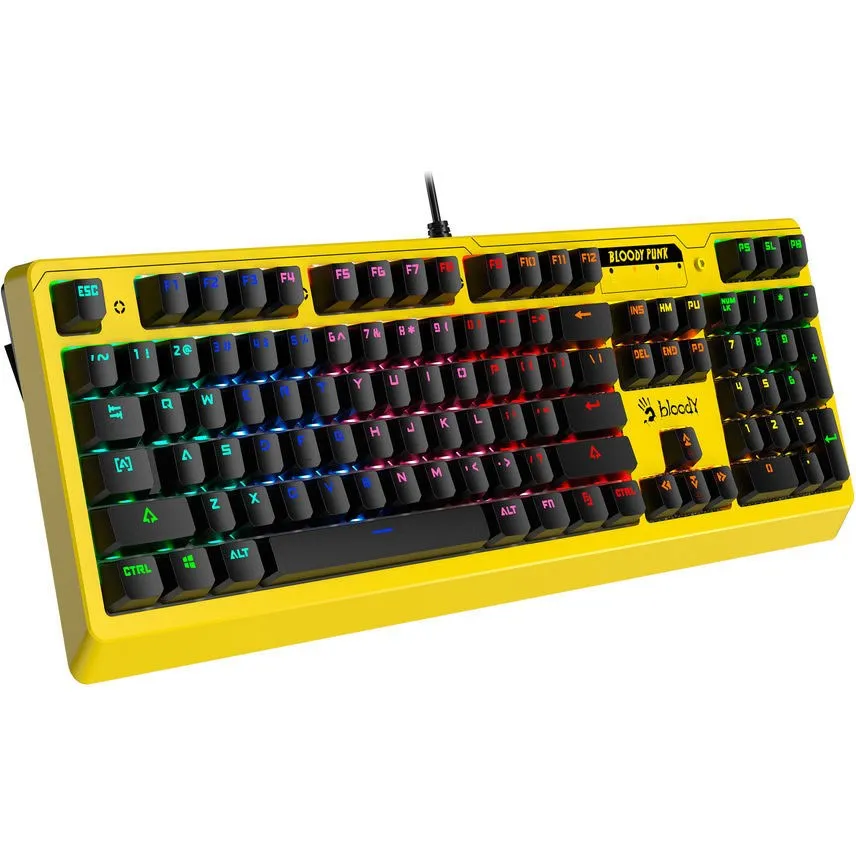 Bloody Keyboard B810RC Light Strike RGB Animation Gaming Punk Yellow