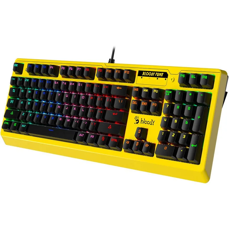 Bloody Keyboard B810RC Light Strike RGB Animation Gaming Punk Yellow