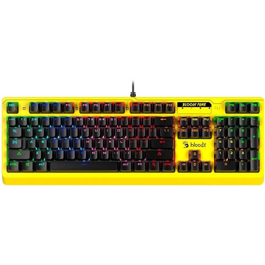 Bloody Keyboard B810RC Light Strike RGB Animation Gaming Punk Yellow