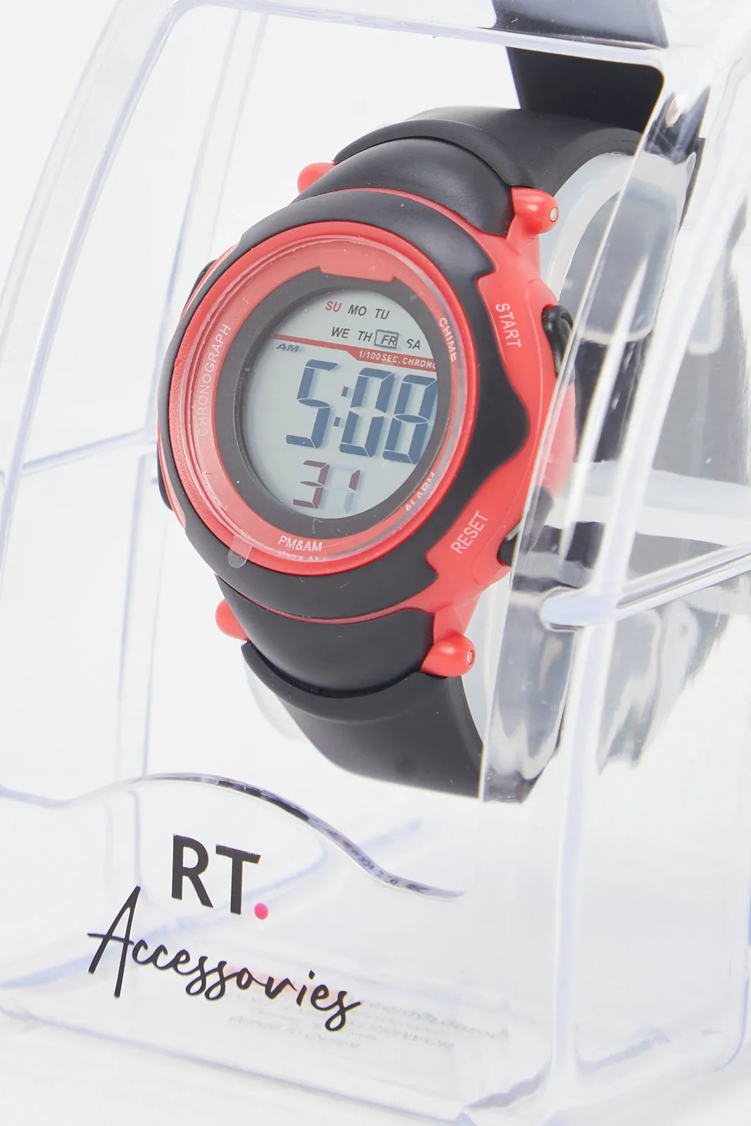 Boys Black And Red Multifunctional Digital Watch