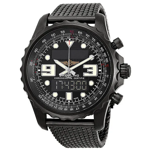 Breitling Chronospace Blacksteel Analog-Digital Multi-Function Men's Watch SS M7836522-BA26