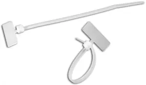 CABLE TIE WIRE MARKER ID STYLE: 4" 40lb 100 Lot White  (MADE IN USA)