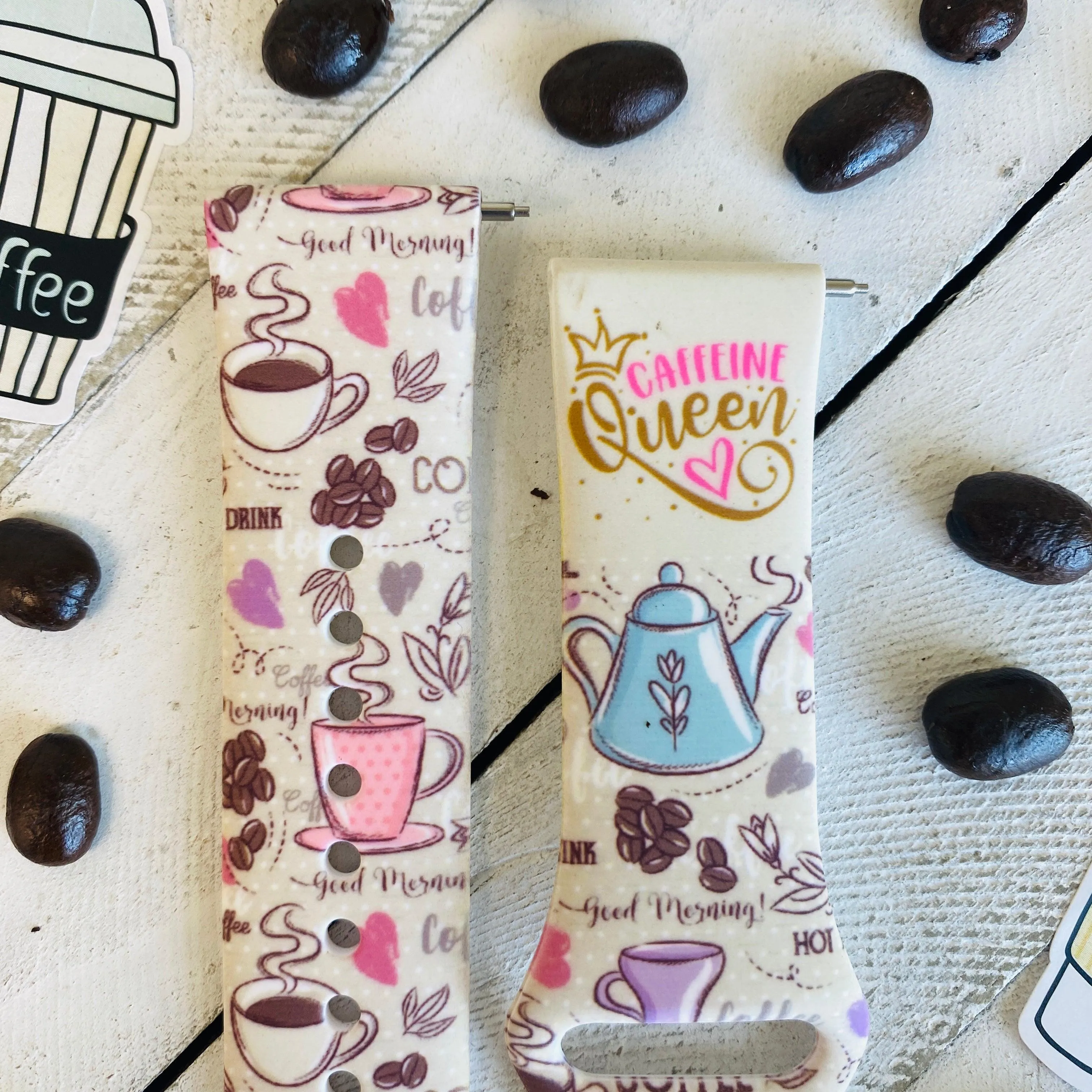 Caffeine Queen Print Silicone Band For Fitbit Versa 1/2