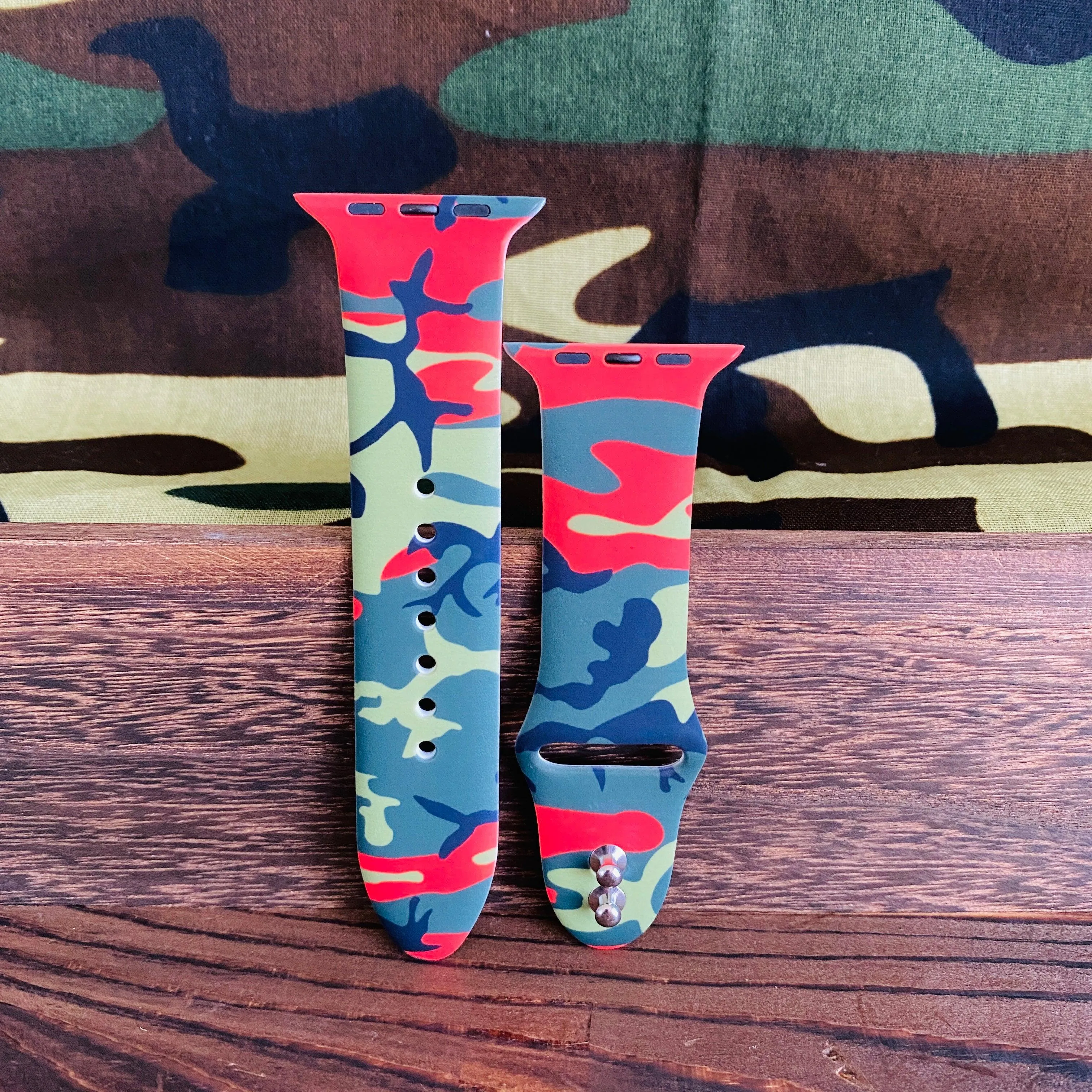 Camo Print Silicone Band For Apple Watch Multiple Colors Available