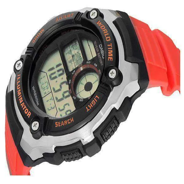 Casio AE-2100W-4A Orange Resin Strap Watch for Men