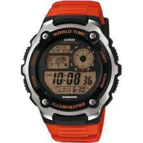 Casio AE-2100W-4A Orange Resin Strap Watch for Men