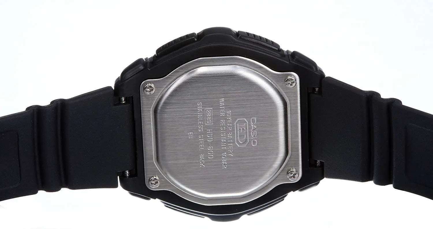 Casio HDD-600G-9AVDF Black Resin Strap Watch for Men