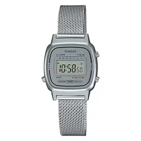 Casio Ladies Watch Digital Vintage Classic Milanese Silver LA670WEM-7DF