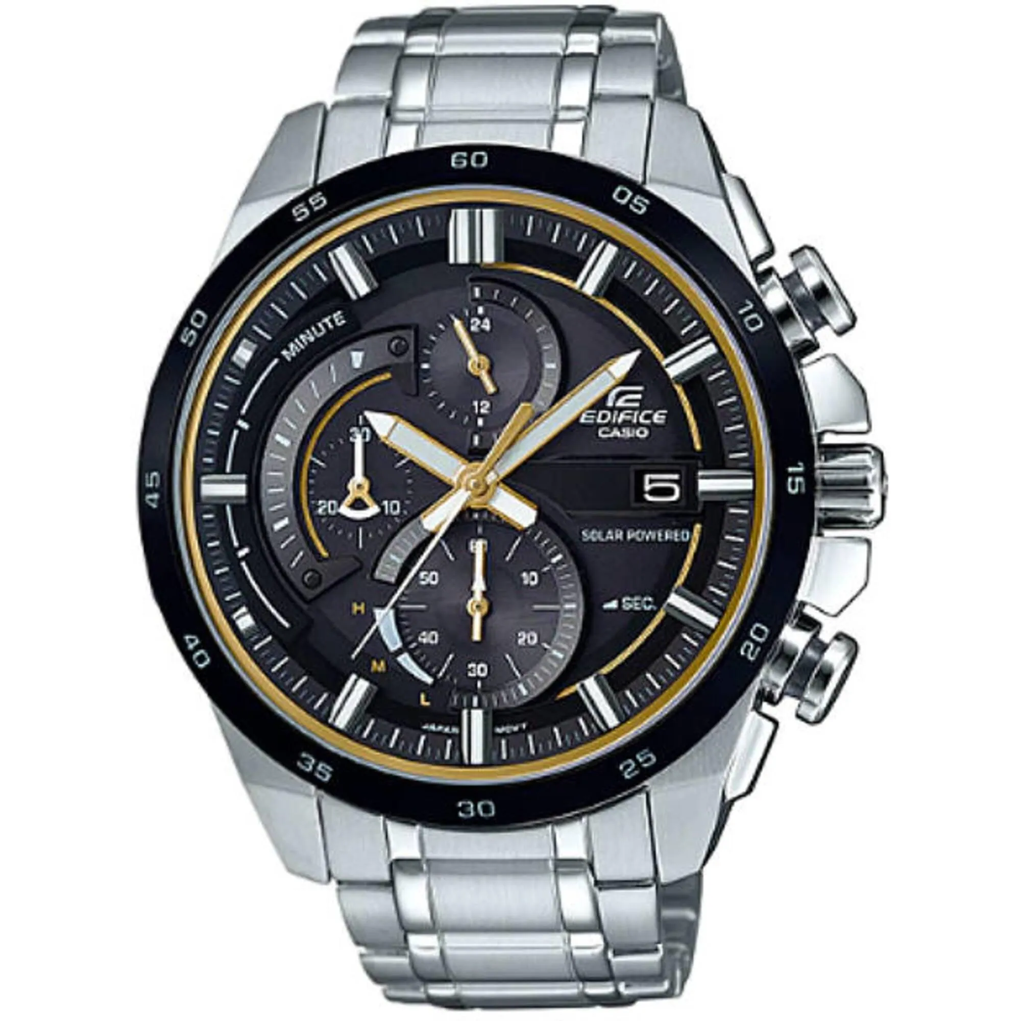 Casio Men's Watch - Edifice Tough Solar Chronograph Silver Bracelet | EQS600DB-1A9