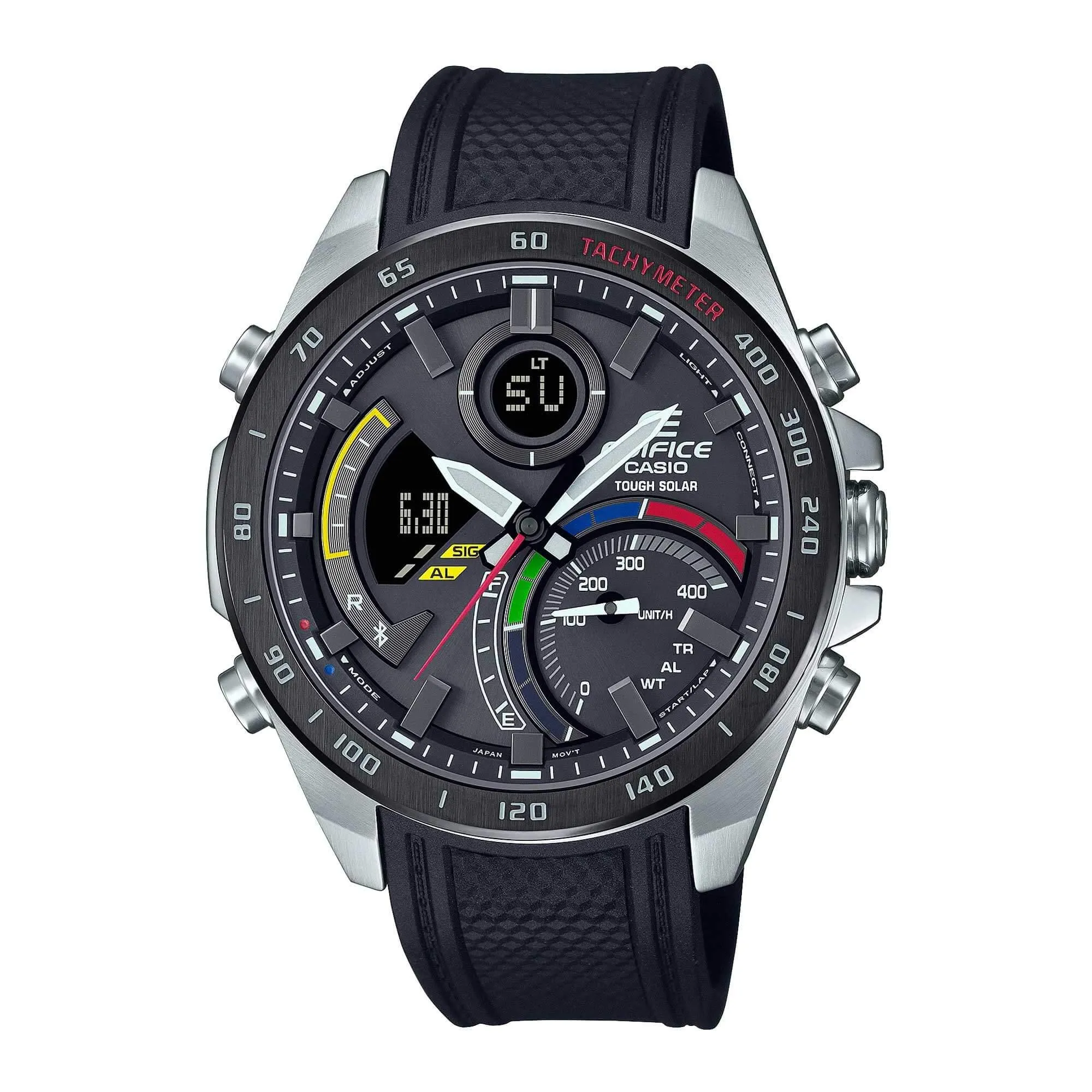 Casio Men's Watch - Edifice World Time Black Resin Strap Bluetooth | ECB900MP-1A